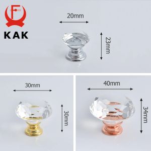 Kak 10pieces Crystal Diamond Cabinet Boutons et Handles 30 mm Gold Kitchen Clacboard Porte Pulls Doine de manustres Handle