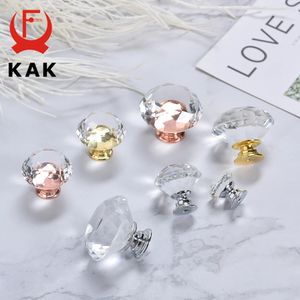 Kak 10 piezas Pandillas y manijas de gabinete de diamante de cristal de 30 mm Terramentos de la puerta del armario de la cocina Muebles de muebles de tocador 240415