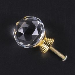 Kak 20-40 mm Crystal Ball Design Clear Crystal Glass Knobs Datoir en placard Pull Cuisine Cabinet Armoire Poiglet
