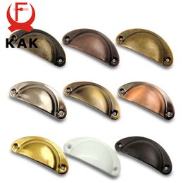 KAK 20 -stks retro metalen keukenlade kast deurgreep en meubels knoppen hardware kast antieke messing shell pull -handgrepen