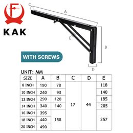 KAK 2PCS Triangle Support mural support de pliage Angle Pliant support de table murale réglable Tableau de table