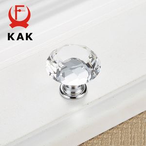 Kak 30 mm 5pcs Diamond Shape Crystal Glass Knobs Armoire tire les boutons du tiroir poignées d'armoire de cuisine