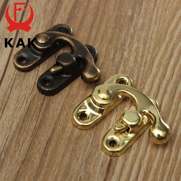 Kak Antique Metal Lock Mini Haisps Hook para regalo de joyero de madera con tornillos de hardware de la caja de la caja Zakka Decoración del hogar