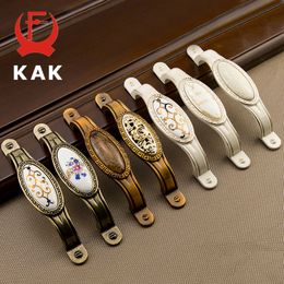 KAK Antieke vintage garderobe deurknoppen zinklegering keramische kast handgrepen lade knoppen Europese stijl meubels handgreep hardware