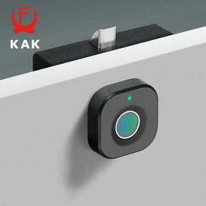 Kak Biométrique Empreinte digitale Black Keyless Cabinet Lock Smart Dather Locks Antift Door Lock Long Southby Time Door Hardwar 240422