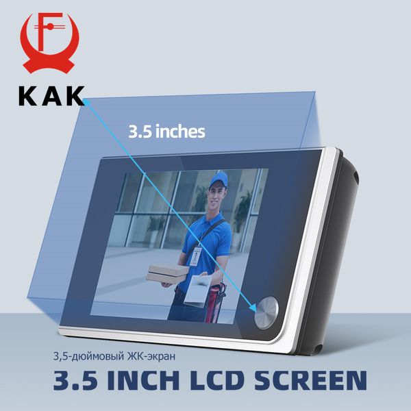 Kak Door Puphole Camera 3,5 pouces LCD HD Screen Digital Puphole Viewer Camera Camera Video Door Door 120 degrés