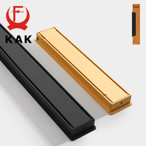 Kak Embed Black Long Furniture Handgrepen Aluminium legering Schuifdeur Barn Deurhandgreep Verborgen keukengreep Kastdeur Hardware