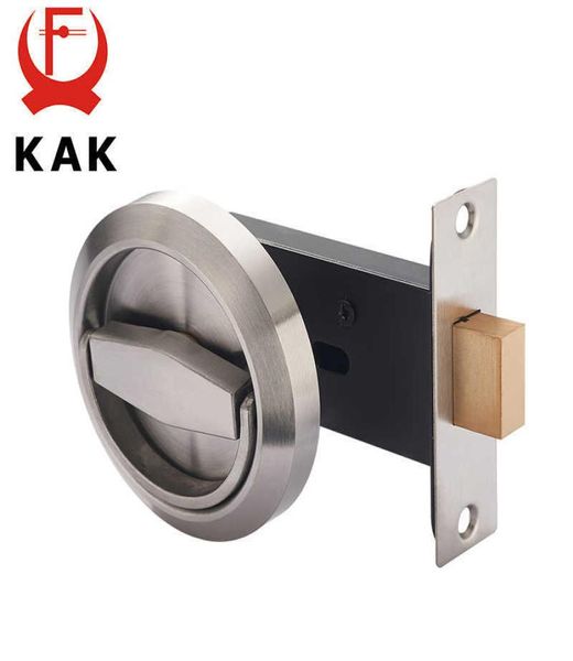 Kak Hidden Door Locks Handle en acier inoxydable Handle Invisible Invisible Keyless Mécanique Lock extérieur pour Fire Proof Home Hardware1807859