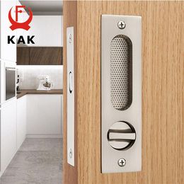 KAK muet mortaise serrure de porte coulissante poignée cachée serrure de porte intérieure serrure de traction moderne antivol salle serrure de porte en bois matériel de meubles T245e