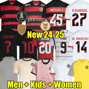 Gabi 24 25 Gerson Flamengo Soccer Jerseys Home 2023 2024 2025 David Luiz E.Ribeiro Football Shirts Vidal Pedro de Arrascaeta Campeao Men Women Kids Kids Outubro 3 Coupe Diego