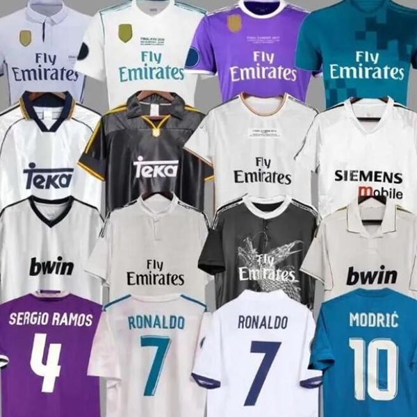 Real Madrid Club Camisetas de fútbol completas GUTI Ramos 13 14 15 16 17 18 RONALDO ZIDANE RAUL Vintage 94 95 96 97 98 99 00 01 02 03 04 05 06 07 CARLOS SEEDORF FIGO Camiseta de fútbol retro