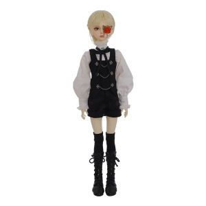 Kaka Doll BJD 1/4 Style britannique complet de chemise à manches longues blanches avec des cadeaux de résine noire