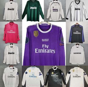 Finales KAKA Maillot de football du Real Madrid à manches longues Chemises de football GUTI Ramos SEEDORF CARLOS 10 11 12 13 14 15 16 17 RONALDO ZIDANE RAUL 00 01 02 03 04 05 06 07