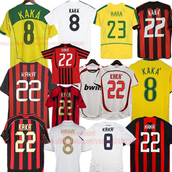 Jerseys de football Kaka Retro 02 03 04 05 06 07 08 09 10 Jersey de football vintage 2004 2006 BRASIL Classic Football Shirts Madrid 11 12 13 14 Kit