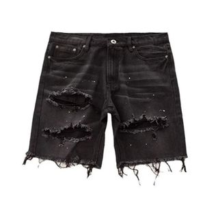 Kakan - Nieuwe zomer noodlijdende denim shorts voor mannen Koreaanse jeugd populaire slanke kleine been kwart pants jeans k58 -dk322
