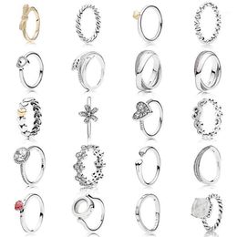 Serie de anillos apilables escalonados de Plata de Ley 925 de Kakany, adecuados para bricolaje, regalo Original para mujer, joyería de Feliz Navidad 12968