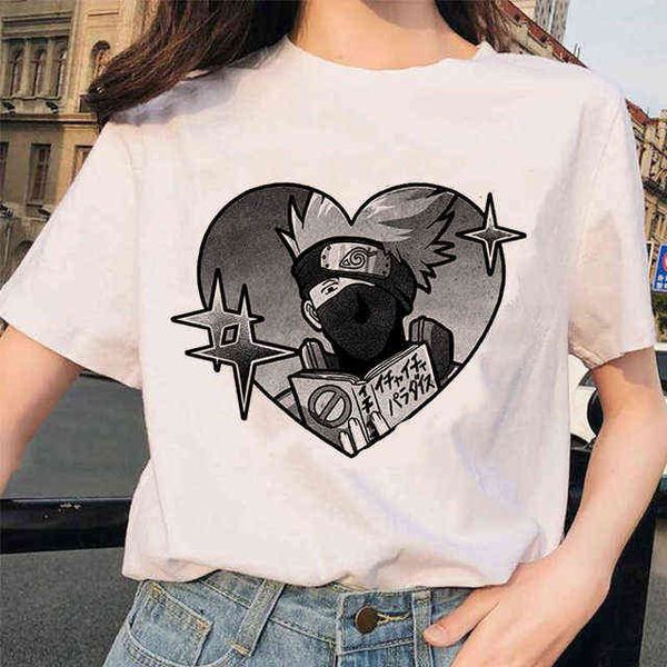 Kakashi camiseta Akatsuki camiseta caliente japonés Anime dibujos animados gráfico camisetas mujeres Kawaii Tops gráfico camiseta divertida Unisex camiseta G220228