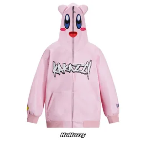 Kakazzy hoodie heren hoodies geprinte straat roze y2k graffiti cartoon casual sport ritssluiting toppen pullover sweatshirt kakazzy hoodie spider paar rits omhoog kakazzy 8860