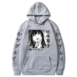 Kakegurui Hoodies Cosplay Casual Yumeko Jabami Hoodies Hombres Harajuku Anime Hoodie Ropa con capucha Y0319