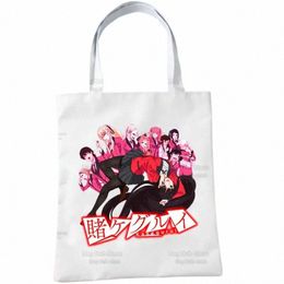 kakegurui manga anime japonais yumeko jabami coréa ulzzang shopper sac imprimé toile fourchette sac à main
