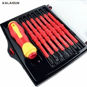 Kalaidun 14 in 1 schroevendraaier set multifunctionele magnetische elektrische elektrische geïsoleerde elektrische hand scerwDriver set reparatiehulpmiddelen kit Y200321