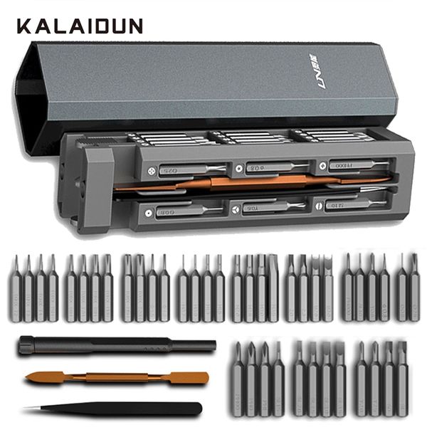 KALAIDUN 44-in-1-Schraubendreher-Set, präzise magnetische Bits, Torx-Schraubendreher-Set, zerlegbarer Werkzeugkoffer für die Reparatur von Uhren, PCs und Telefonen 211110