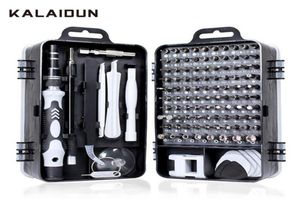 Kalaidun schroevendraaier set 115 in 1 bit precisie magnetische schroevendriver torx bits geïsoleerde multitools telefoonreparatie handgereedschap kit t3442507