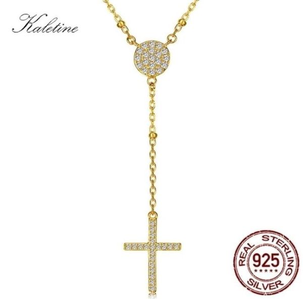 Kaletine 925 Collar de rosario de plata esterlina Charmas de joyería de oro de moda Accesorios de mujeres para mujeres 2202183590121