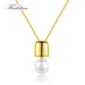 Kaletine Fashion Pearl Geometric 925 Sterling Zilveren Hangers Kettingen Voor Vrouwen Goud Kleur Link Ketting Ketting Sieraden Gift Q0531