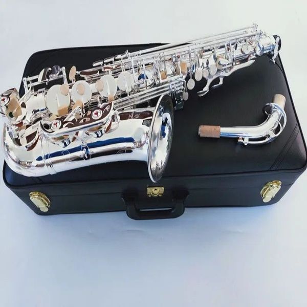 Kaluolin marca Japón saxofón Alto de alta calidad A-992 saxofón plano E plata boquilla Alto cuello de caña instrumento Musical gratis