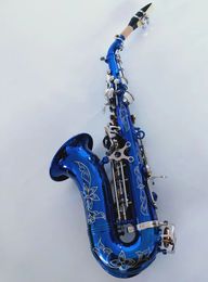 KALUOLIN nouveau saxophone Soprano de haute qualité argent bleu ciel S991 saxo Bb Instrument de musique enfants adultes utiliser AAA