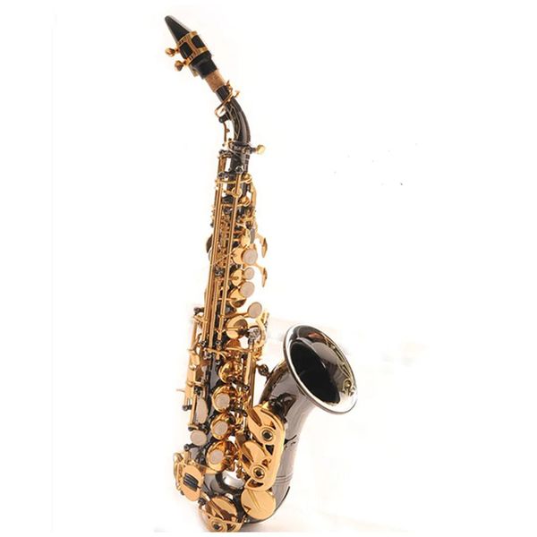 KALUOLIN Neues hochwertiges Sopransaxophon Schwarz Nickel Gold S991 Sax Bb Musikinstrument Kinder Erwachsene Verwenden Sie AAA