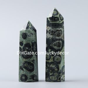 Kambaba Crocodile Jasper Obelisk Gepolijst Quartz Crystal Tower Decor Natural Stromatolite Mineralen Fossielen Gemstone Chakra Healing Single Trained Point Wand