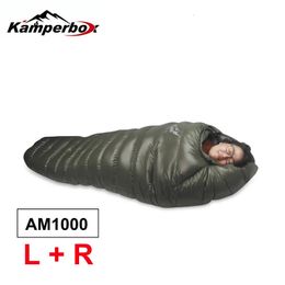 Kamperbox sac de couchage d'hiver à température froide sac de couchage en duvet sac de couchage de Camping d'hiver Double 240122