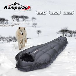 Kamperbox sacs de couchage d'hiver Camping vers le bas sacs de couchage hiver extérieur sacs de couchage ultralégers équipements de Camping 240119