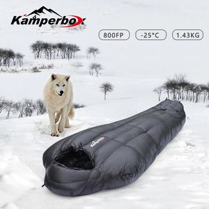 Kamperbox sacs de couchage d'hiver Camping vers le bas sacs de couchage hiver extérieur sacs de couchage ultralégers équipements de Camping 240116