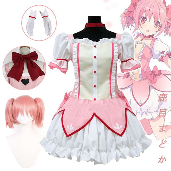 Kaname Madoka Cosplay Puella Magi Madoka Magica fille magique Cosplay costumes robes chapeaux perruque Costume Halloween femmes Costumescosplay