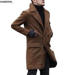 Kancool 2020 chaqueta de lana de invierno hombres mezcla otoño rompevientos abrigo de lana de alta calidad Outwear abrigos para hombre chaquetas masculinas LJ201106