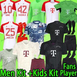 Kane Bayerns Soccer Jerseys 2023 2024 MUNICHS Men Set Kids Kit Shorts Socks Neuer Goal Gardin Muller Sane Musiala Pre-Match 23 24 Fans Player Version Football Shirt Boy