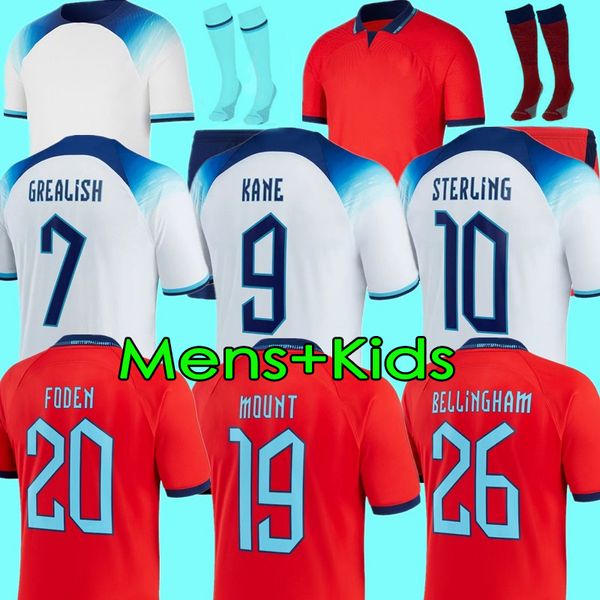 Maillot de football KANE SANCHO UK STERLING RASHFORD GREALISH MOUNT FODEN ANGLETERRE ALEXANDER-ARNOLD SAKA 2022 maillot de football COUPE du monde femmes hommes enfants kit ensembles uniformes