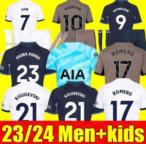 KANE SON 23 24 RICHARLISON voetbalshirt KULUSEVSKI HOJBJERG SPENCE PERISIC DIER 2023 2024 LUCAS ROMERO Tottenham voetbaltenue tops heren kindersets 16-4XL