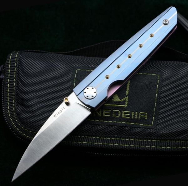Kaneeiia Limited Edition Wimpff Flipper Pliant Couteau Titanium Poignée M390 Blade Cycling Camping Camping Fruit Pocket Edc3676111