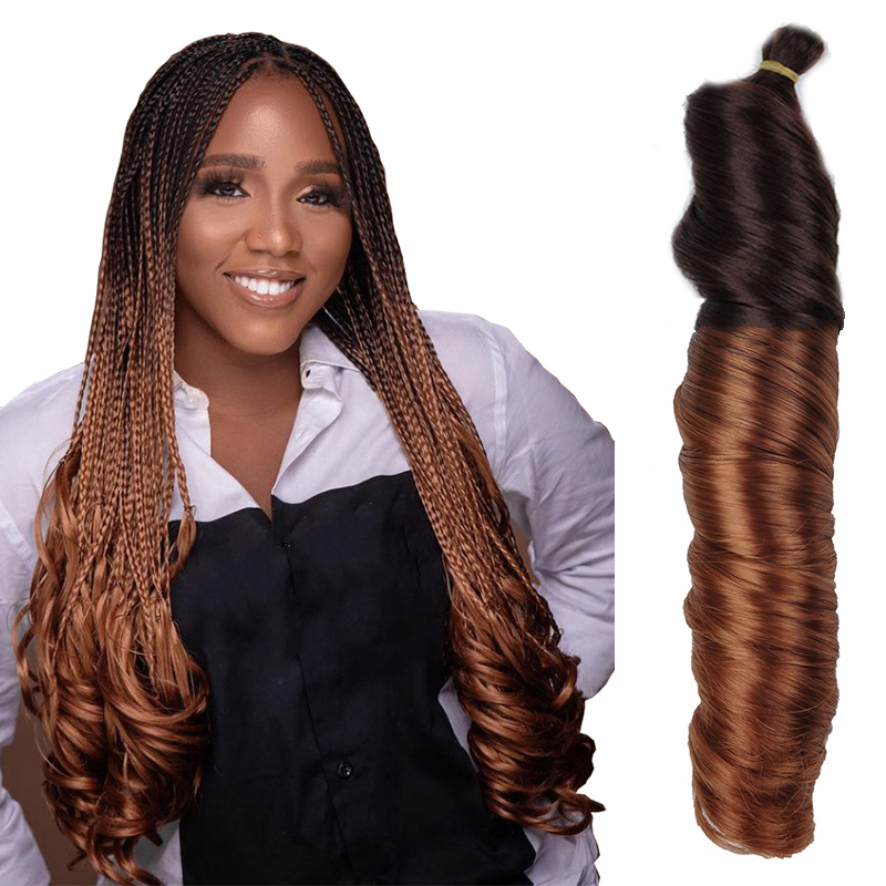 Kanekalon 24" 100g Pony Style Silky Hair Synthetic Loose Wave Hair Extensions Spanish French Curl Braiding Hair