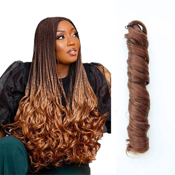 Kanekalon Spirale French Curl Wave Hair Yaki Pony Style Hair Curly Afro Wavy Extensions Tresses synthétiques pour les accessoires de cheveux africains