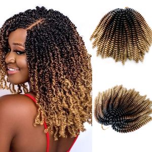 Kanekalon Spring Curl Twist Hair Trenzas Ombre 100% Extensiones sintéticas esponjosas de Kenia Cabello trenzado de ganchillo