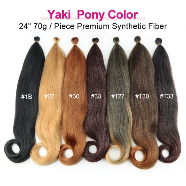 Kanekalon Yaky Droit Yaki Poney Tresse Cheveux Ombre Synthétique Styles Tressage Extensions de Cheveux Crochet Tresses Coloré Tresse Faux Cheveux