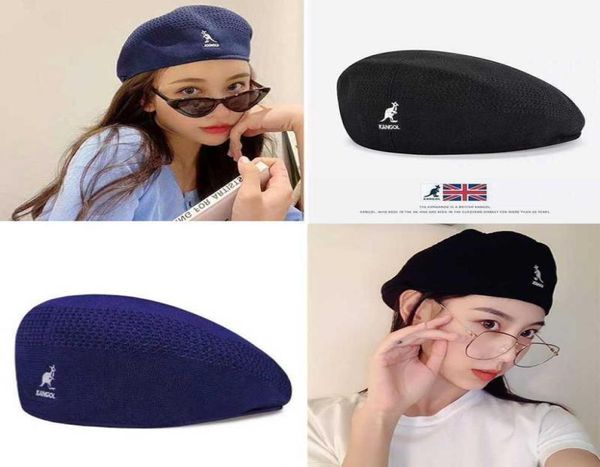 Kangaroo Beret for Women Summer Thin Kangol Kangol British Retro Painter Hat Tide Mesh Paped Cap Men ins Hat Women Gorros Mujer Q07037352568