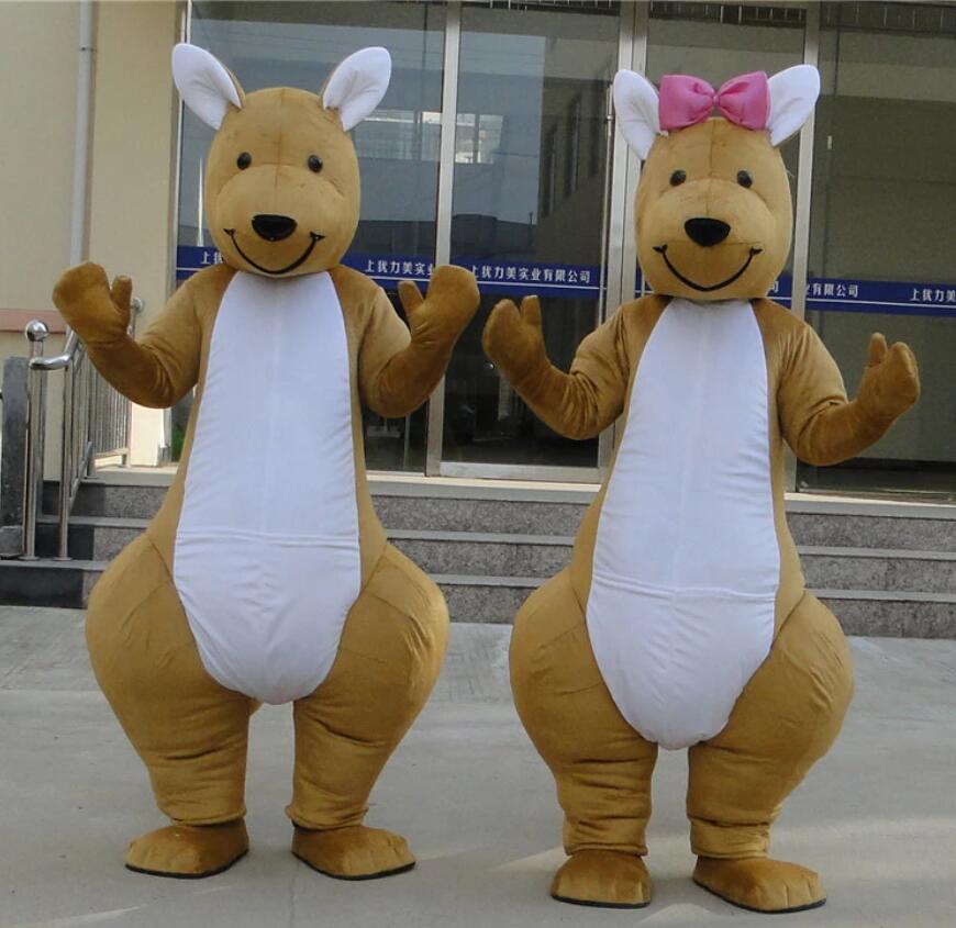 traje de mascote de canguru para o Halloween Christmas de Halloween e um grande terno para o traje de festa da festa