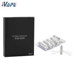 Kanger T2 bobines têtes CC unité de bobine de cartomiseur transparent pour T2 CC Clearomizer 1.8ohm 2.2ohm 2.5ohm Options 5 pièces/paquet