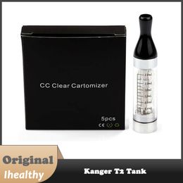 Clearomizer de tanque Kanger T2, cabezal de bobina reemplazable con rosca eGo de 2,4 ml, transparente